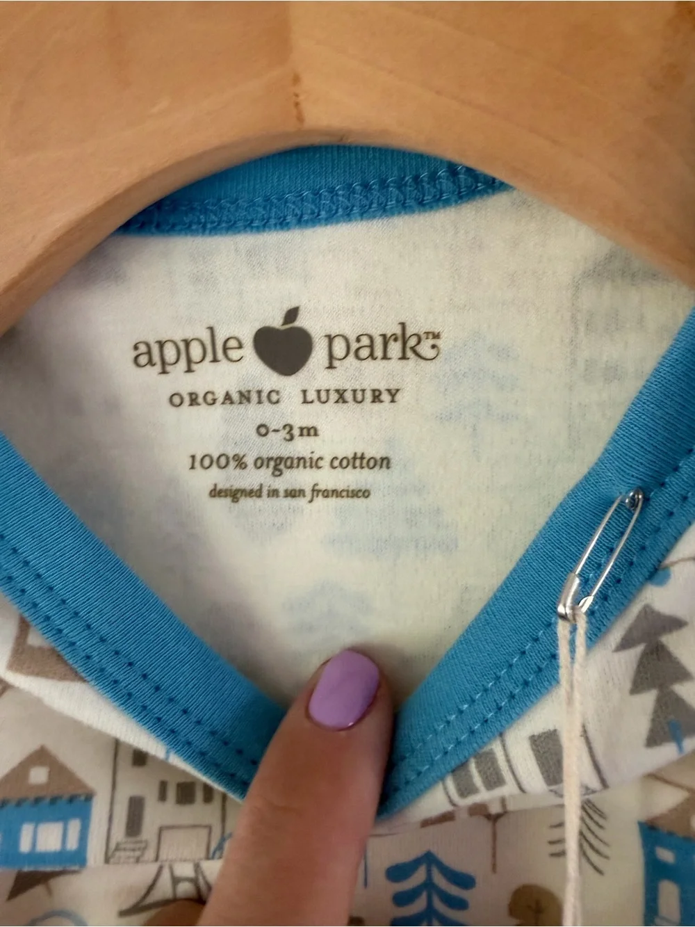 Apple Park Organic Luxury 100% Organic Cotton Long‎ Sleeve One Piece Outfit